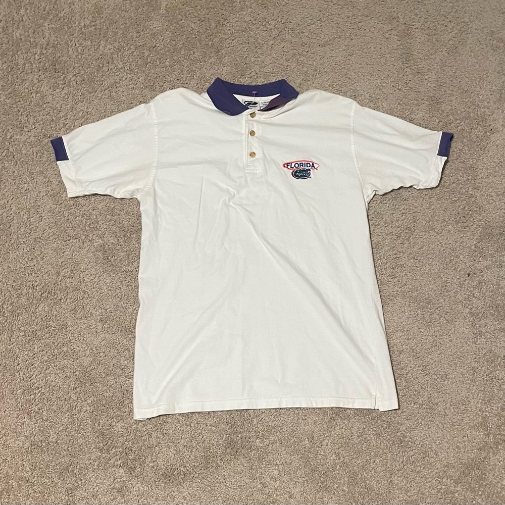 Vintage White and Blue Florida Gators Polo